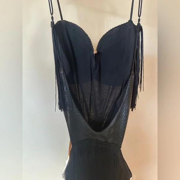 ZYM Fringe Black Ballroom Latin Dance Dress - Picture 6 of 7